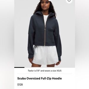 Lululemon Scuba Oversized Full-Zip Hoodie XS/S